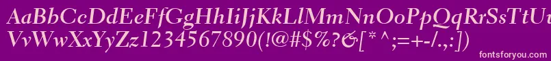 ElectraLtBoldCursive Font – Pink Fonts on Purple Background