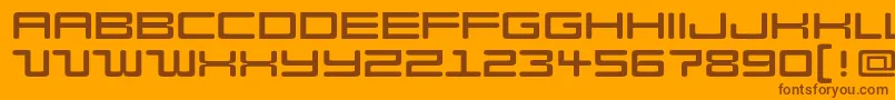Modell-Schriftart – Braune Schriften auf orangefarbenem Hintergrund