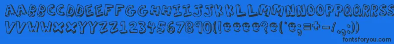 Actionj Font – Black Fonts on Blue Background