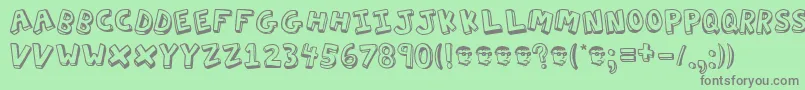 Actionj-Schriftart – Graue Schriften auf grünem Hintergrund