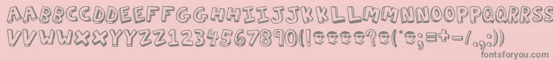 Actionj Font – Gray Fonts on Pink Background