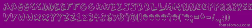 フォントActionj – 紫の背景に灰色の文字