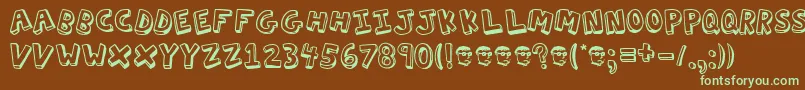 Actionj Font – Green Fonts on Brown Background