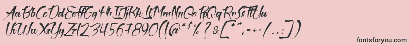 TheBlackPearlSemiItalic-Schriftart – Schwarze Schriften auf rosa Hintergrund