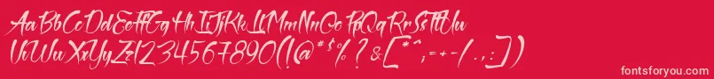 fuente TheBlackPearlSemiItalic – Fuentes Rosadas Sobre Fondo Rojo