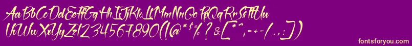 TheBlackPearlSemiItalic-fontti – keltaiset fontit violetilla taustalla