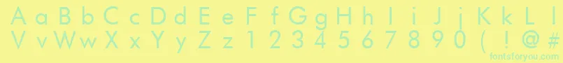 FuturistfixedwidthRegular Font – Green Fonts on Yellow Background