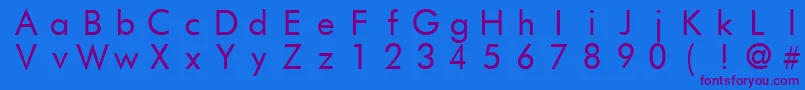 FuturistfixedwidthRegular-Schriftart – Violette Schriften auf blauem Hintergrund
