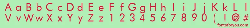 FuturistfixedwidthRegular Font – Red Fonts on Green Background