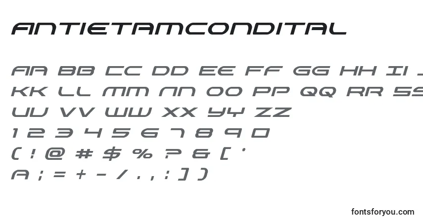 Antietamconditalフォント–アルファベット、数字、特殊文字