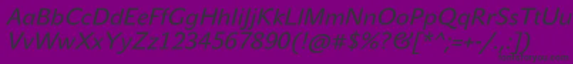 JohnsansWhiteProBoldItalic Font – Black Fonts on Purple Background