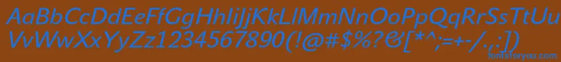 JohnsansWhiteProBoldItalic Font – Blue Fonts on Brown Background