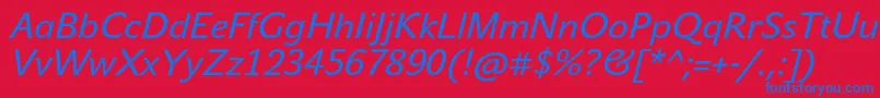 JohnsansWhiteProBoldItalic Font – Blue Fonts on Red Background