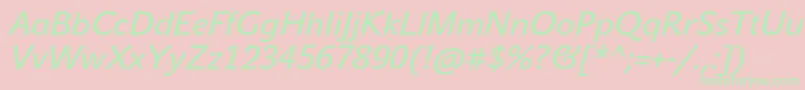 JohnsansWhiteProBoldItalic Font – Green Fonts on Pink Background