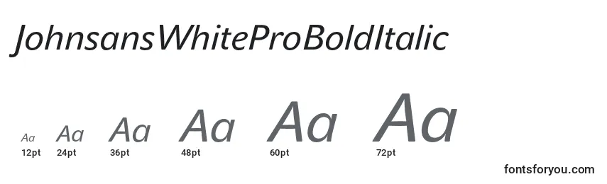 JohnsansWhiteProBoldItalic Font Sizes