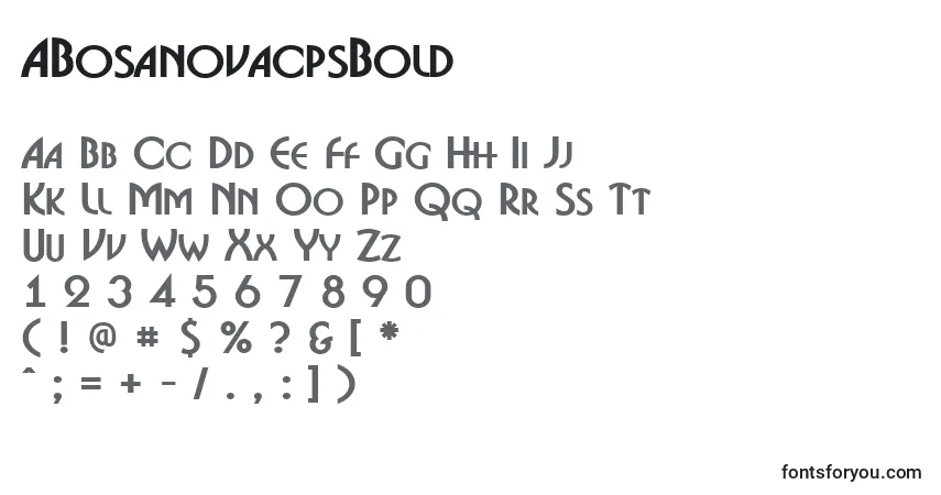 Шрифт ABosanovacpsBold – алфавит, цифры, специальные символы