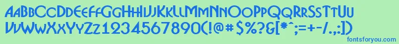 ABosanovacpsBold Font – Blue Fonts on Green Background