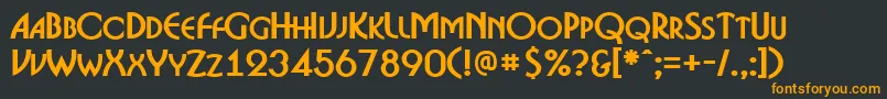 ABosanovacpsBold Font – Orange Fonts on Black Background