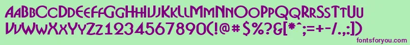 ABosanovacpsBold Font – Purple Fonts on Green Background