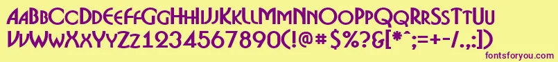 ABosanovacpsBold Font – Purple Fonts on Yellow Background
