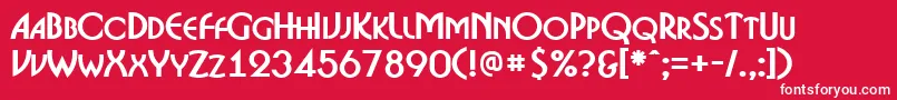 フォントABosanovacpsBold – 赤い背景に白い文字