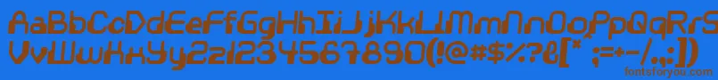 Czcionka Videophreak – brązowe czcionki na niebieskim tle