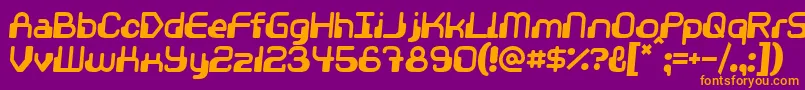 フォントVideophreak – 紫色の背景にオレンジのフォント