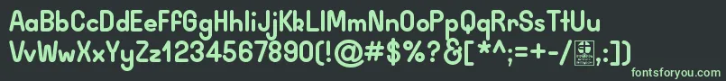 Шрифт WidaRoundBoldDemo – зелёные шрифты на чёрном фоне