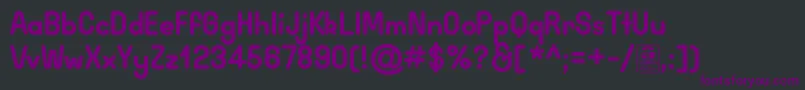 Czcionka WidaRoundBoldDemo – fioletowe czcionki na czarnym tle