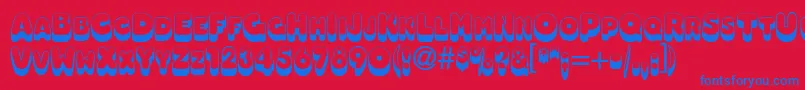 OleadashadowscapssskBold Font – Blue Fonts on Red Background