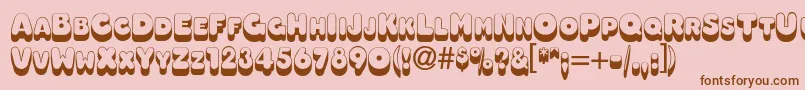 OleadashadowscapssskBold Font – Brown Fonts on Pink Background