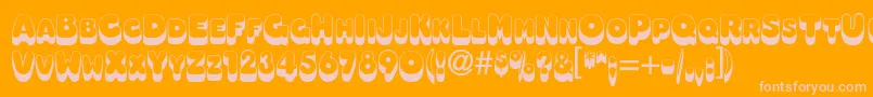 OleadashadowscapssskBold Font – Pink Fonts on Orange Background