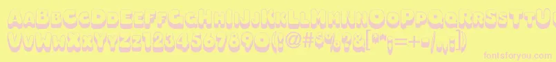 OleadashadowscapssskBold Font – Pink Fonts on Yellow Background