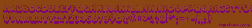 OleadashadowscapssskBold Font – Purple Fonts on Brown Background