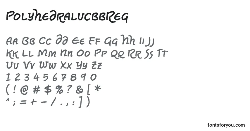 Czcionka PolyhedralucbbReg – alfabet, cyfry, specjalne znaki