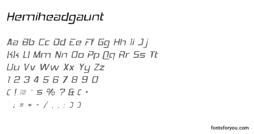 Hemiheadgauntフォント–アルファベット、数字、特殊文字