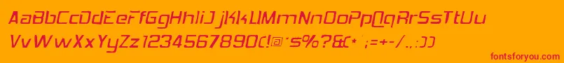 フォントHemiheadgaunt – オレンジの背景に赤い文字