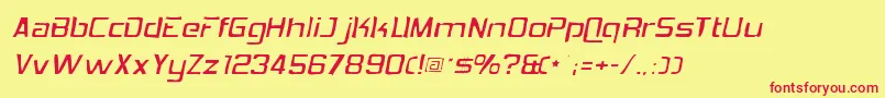 フォントHemiheadgaunt – 赤い文字の黄色い背景