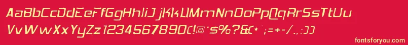 フォントHemiheadgaunt – 黄色の文字、赤い背景