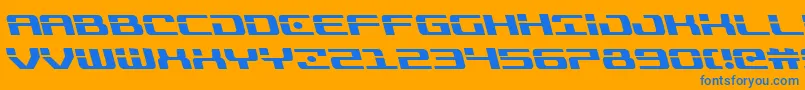 Troopersleft Font – Blue Fonts on Orange Background