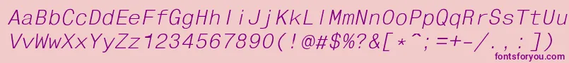 FixhelvdlItalic Font – Purple Fonts on Pink Background