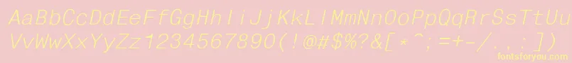 FixhelvdlItalic Font – Yellow Fonts on Pink Background