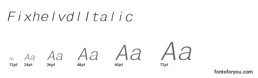 Размеры шрифта FixhelvdlItalic