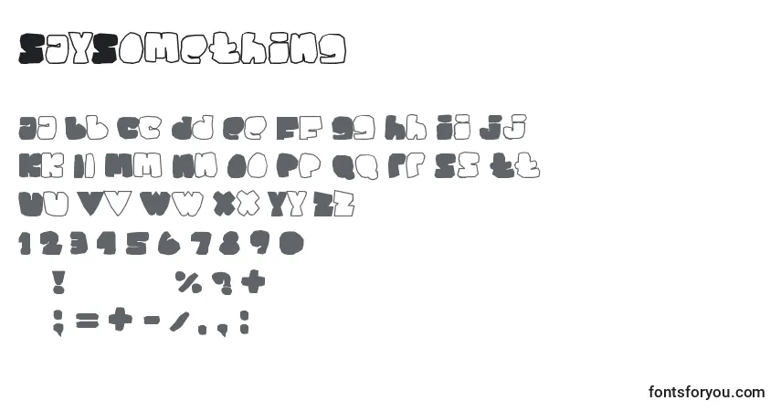 Czcionka SaySomething – alfabet, cyfry, specjalne znaki