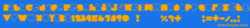 SaySomething Font – Orange Fonts on Blue Background