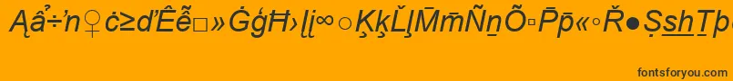 Fonte ArialSpecialG2Italic – fontes pretas em um fundo laranja