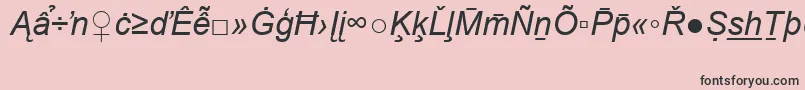 フォントArialSpecialG2Italic – ピンクの背景に黒い文字