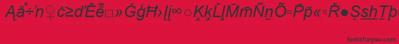 Fonte ArialSpecialG2Italic – fontes pretas em um fundo vermelho