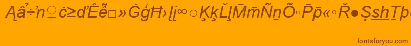 Шрифт ArialSpecialG2Italic – коричневые шрифты на оранжевом фоне