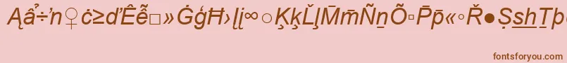 Шрифт ArialSpecialG2Italic – коричневые шрифты на розовом фоне